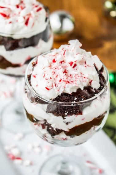 Candy Cane Brownie Trifle from The Food Charlatan