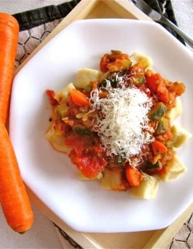 Gnocchi with Carrot and Zucchini Red Sauce from TheFoodCharlatan.com