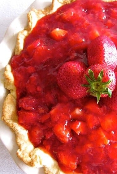 Strawberry Glace Pie from The Food Charlatan