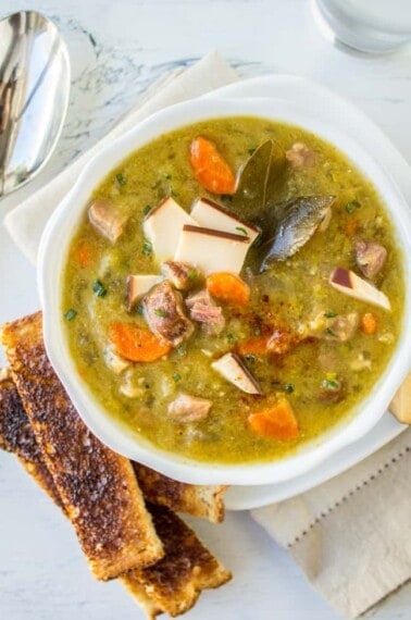 Split Pea Soup with Smoked Gouda (Slow Cooker) from The Food Charlatan
