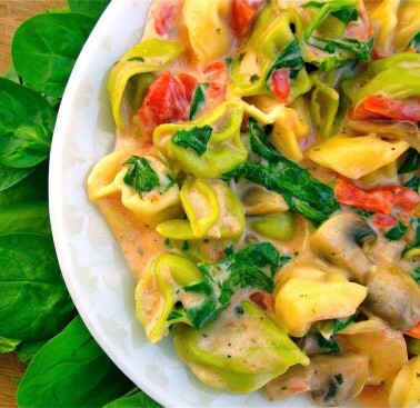 Spinach Mushroom Tortellini from The Food Charlatan