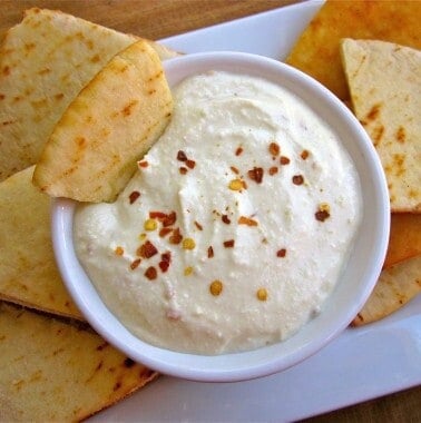 Tyrokafteri (Spicy Feta Cheese Spread) from The Food Charlatan