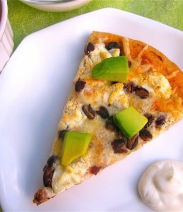 Chipotle Black Bean Pizza with Goat Cheese and Avocados from TheFoodCharlatan.com