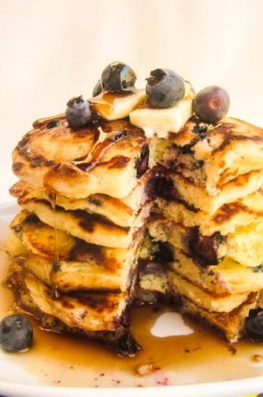 Lemon Blueberry Pancakes from TheFoodCharlatan.com