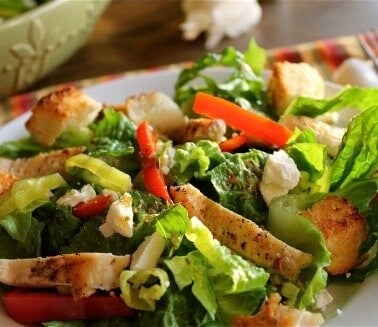 Greek Chicken Bread Salad from TheFoodCharlatan.com