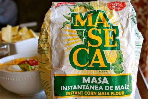 bag of Maseca brand masa harina.
