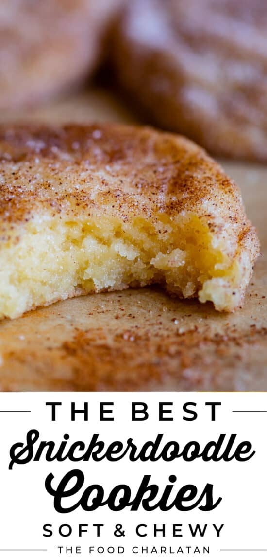 a bite taken out of the best snickerdoodle recipe