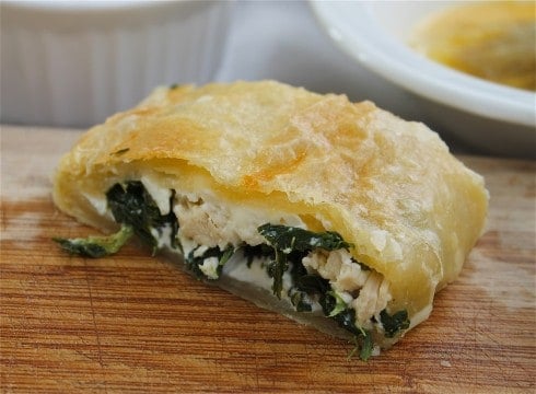 Greek Spinach Feta Chicken Pockets from TheFoodCharlatan.com