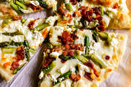 Asparagus, Bacon, & Feta Pizza from TheFoodCharlatan.com