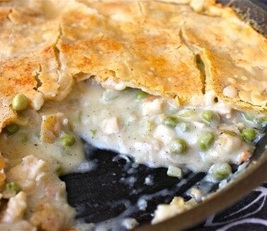One-Skillet Chicken Pot Pie from TheFoodCharlatan.com