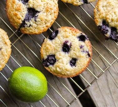 Blueberry Lime Oatmeal Muffins