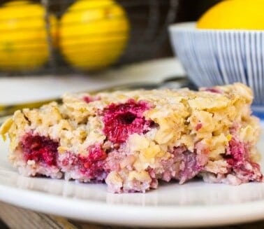 Lemon Raspberry Baked Oatmeal from TheFoodCharlatan.com