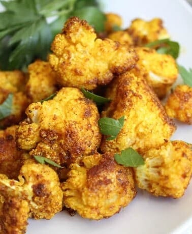 Roasted Curry Cauliflower from The Food Charlatan