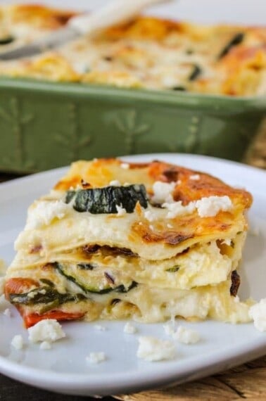 Poblano, Corn, and Zucchini Lasagna from TheFoodCharlatan.com