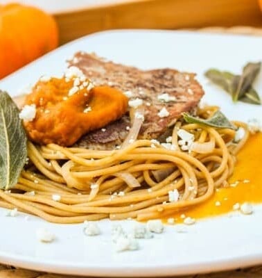 Sage-Fried Pork and Pumpkin Noodle Bowls from The Food Charlatan