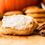 Pumpkin Cookies with Cinnamon Cream Cheese Frosting from The Food Charlatan