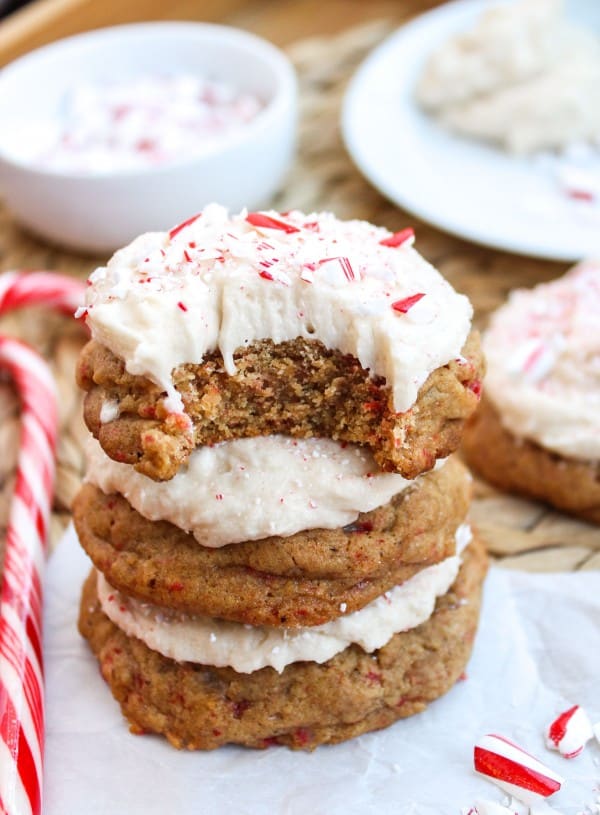Candy Lasses (Molasses Cookies with Peppermint) from TheFoodCharlatan.com