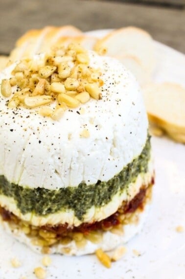 Goat Cheese, Pesto, and Sun-Dried Tomato Terrine from TheFoodCharlatan.com