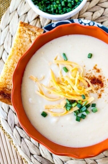 Easy Cheddar Cauliflower Soup from TheFoodCharlatan.com