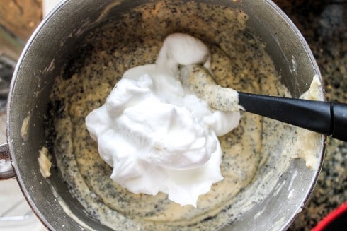 Spiced Poppyseed Cake with Almond Buttercream Frosting