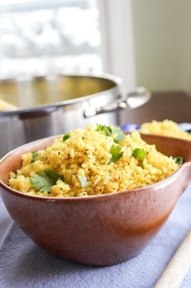 Indian Spiced Cauliflower "Rice" from TheFoodCharlatan.com