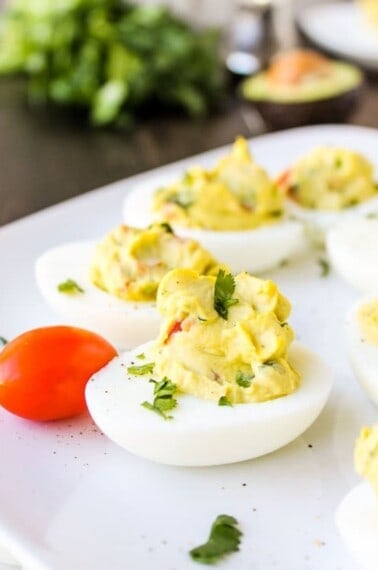 Deviled Guacamole Eggs from TheFoodCharlatan.com