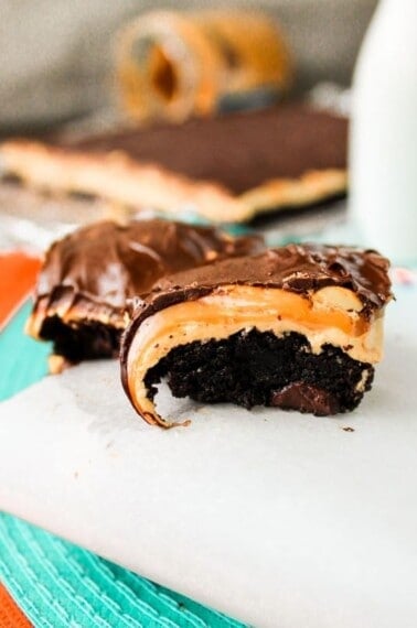 Snickers Brownie Bars from The Food Charlatan