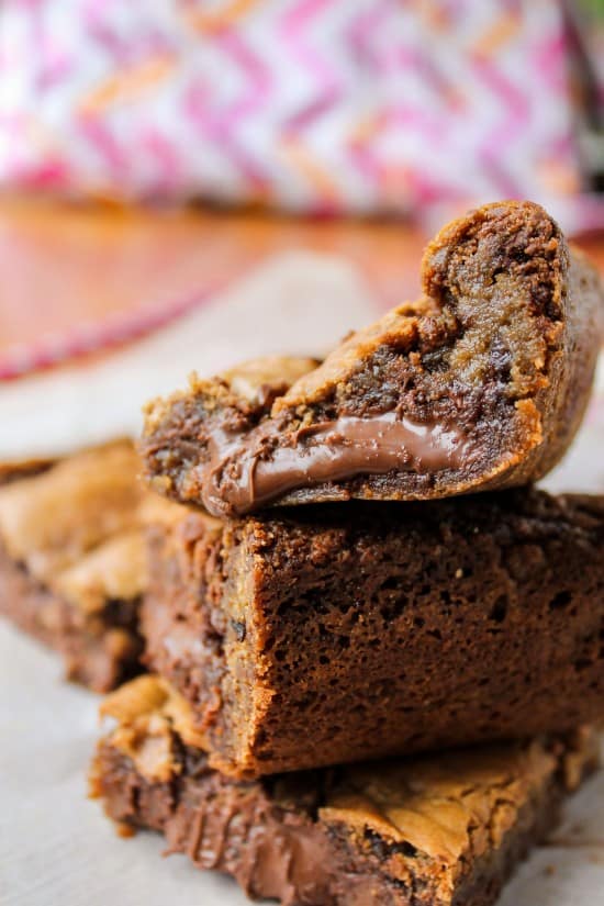 Nutella-Stuffed Browned Butter Blondies