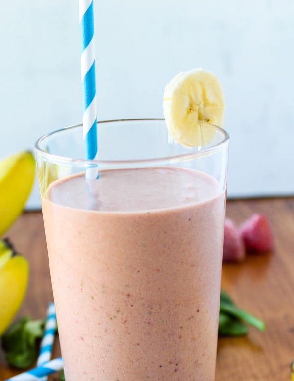Strawberry Mango Protein Smoothie from The Food Charlatan