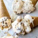 Nutella-Swirled Vanilla Ice Cream with Reese's-Style Chunks from TheFoodCharlatan.com