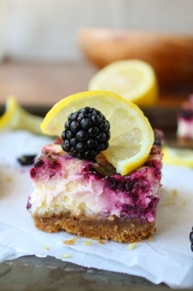 Blackberry Lemon Cheesecake Bars