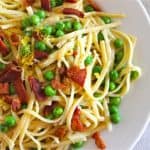 Creamy Lemon Pasta with Baon and Peas from TheFoodCharlatan.com