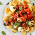 Easy Caramelized Gnocchi with Cherry Tomatoes and Mozzarella