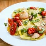 Ravioli with Cherry Tomatoes and Basil from The Food Charlatan