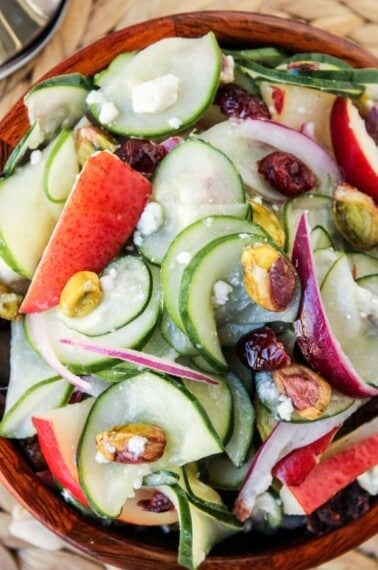 Pistachio-Pear Cucumber Salad | TheFoodCharlatan.com