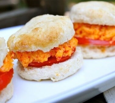 Pimiento Cheese, Tomato, and Biscuit Sandwiches