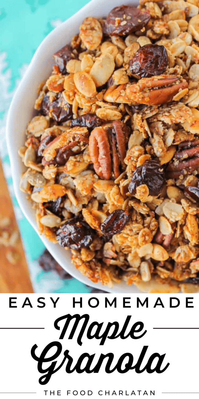 maple granola with pecans and cherries.