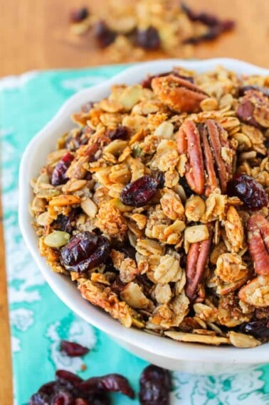 Maple Pecan Granola with Cherries from TheFoodCharlatan.com