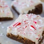 Frosted Peppermint Gingerbread Bars from The Food Charlatan