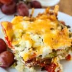 Overnight Bacon and Asparagus Breakfast Casserole from The Food Charlatan