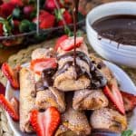Banana Churros with Chocolate Peanut Butter Sauce from The Food Charlatan