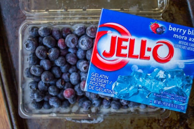 Frozen Blueberries and Jell-O