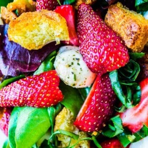 Strawberry Panzanella Salad from The Food Charlatan