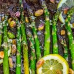 Lemon Asparagus with Pistachios from The Food Charlatan
