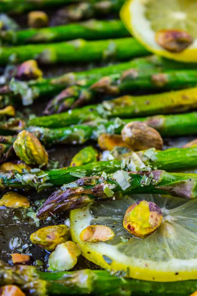 Lemon Asparagus with Pistachios from The Food Charlatan