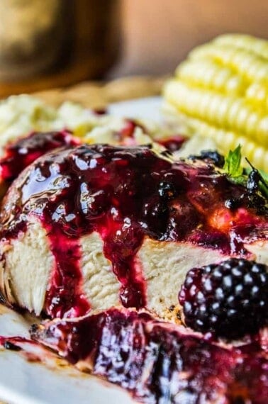 Blackberry Balsamic Glazed Chicken from The Food Charlatan