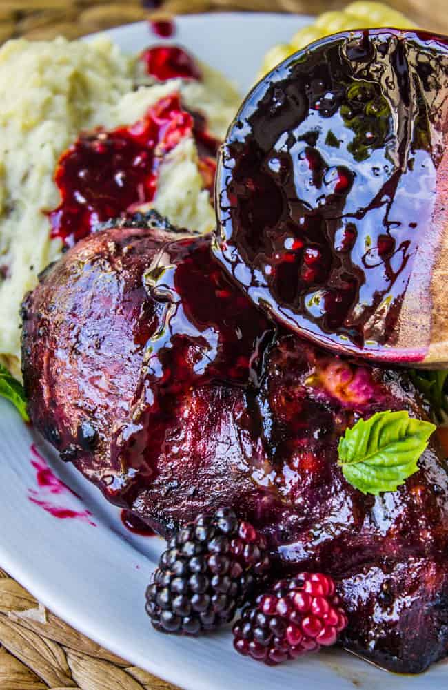 Blackberry Balsamic Glazed Chicken from The Food Charlatan