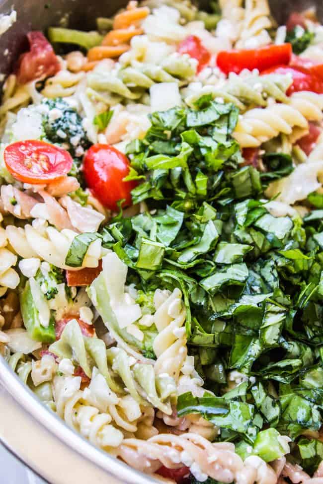 ingredients for summer veggie pasta bake.