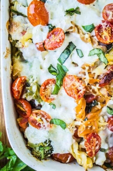 Tomato Basil Summer Veggie Casserole