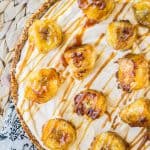 No Bake Salted Caramel Cheesecake with Caramelized Bananas from The Food Charlatan